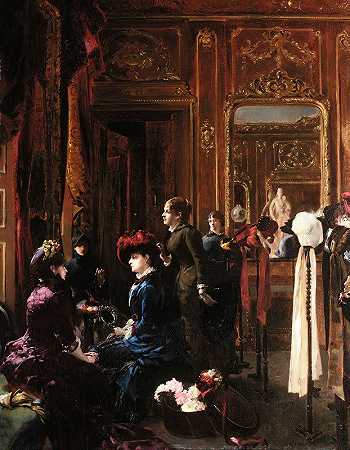 巴黎时装沙龙`Fashion salon in Paris (1883) by Louis-Robert Carrier-Belleuse