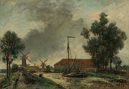 荷兰桥`La Passerelle, Hollande (1868) by Johan Barthold Jongkind