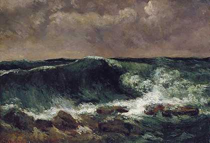 波浪`The Wave (1869) by Gustave Courbet
