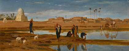 尼罗河两岸`On The Banks Of The Nile  ( 1895) by Frederick Goodall