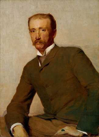 弗兰克·汉密尔顿·库欣肖像`Portrait of Frank Hamilton Cushing (1890) by Thomas Hovenden