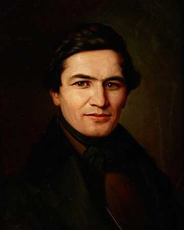 男人肖像`Portrait of a Man (1840) by Wojciech Korneli Stattler