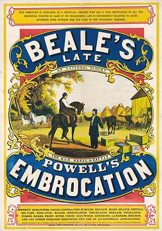 比尔和已故鲍威尔s脆化`Beales late Powells embrocation (1868) by Jos. B. Beale