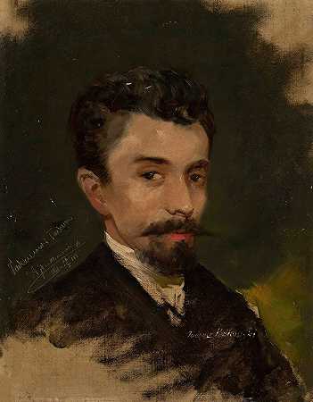 塔德乌兹·里布科夫斯基肖像`Portrait of Tadeusz Rybkowski (1883) by Tadeusz Ajdukiewicz