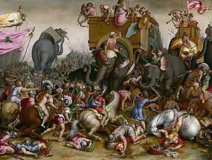 扎马战役`The Battle of Zama (after 1567) by Cornelis Cort