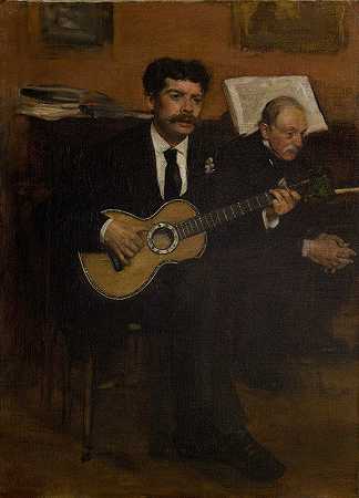 洛伦佐·帕甘斯和奥古斯特·德加斯`Lorenzo Pagans And Auguste De Gas (1871 1872) by Edgar Degas