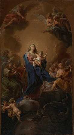 荣耀中的麦当娜和孩子`Madonna and Child in Glory (1747) by Pompeo Batoni