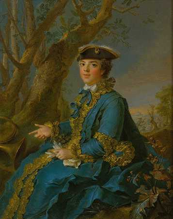 帕尔玛公爵夫人玛丽·路易斯·伊丽莎白·德·法兰西的肖像`Portrait Of Marie Louise Elisabeth De France, Duchess Of Parma by Jean-Marc Nattier