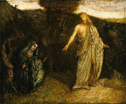 基督向马利亚显现`Christ Appearing to Mary (ca. 1885) by Albert Pinkham Ryder
