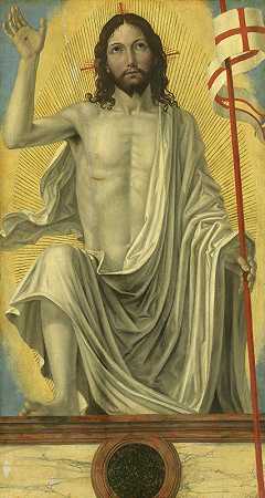 基督从坟墓里复活了`Christ Risen from the Tomb (c. 1490) by Ambrogio Bergognone