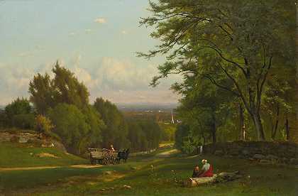 纽约利兹附近`Near Leeds, New York (1869) by George Inness