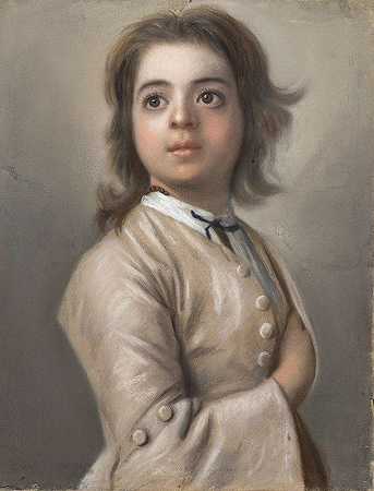 对一个半生男孩的研究`Studie van een jongen ten halven lijve (1736 ~ 1738) by Jean-Etienne Liotard