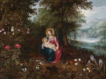 奔跑中的沉默`Die Ruhe Auf Der Flucht by Jan Brueghel the Younger