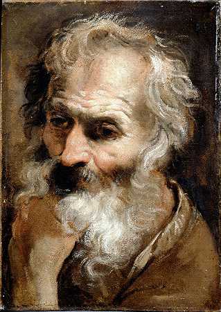 老人的头`Head of an Old Man by Annibale Carracci