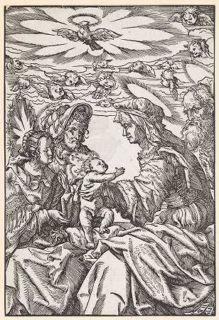 奥格斯堡与安娜和约阿希姆的神圣家庭`Augsburg Die Heilige Familie mit Anna und Joachim (1512) by Hans Burgkmair The Elder