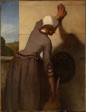 喷泉旁的女孩`Girl at the Fountain (1852–54) by William Morris Hunt