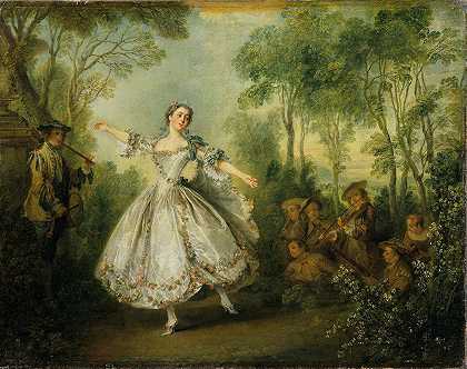 卡马戈小姐（卡马戈小姐）`Mademoiselle de Camargo (Mlle de Camargo) (1730) by Nicolas Lancret
