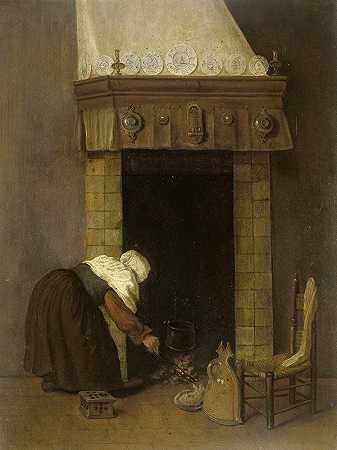 炉边的女人`Woman at the Hearth (1654 ~ 1662) by Jacob Vrel
