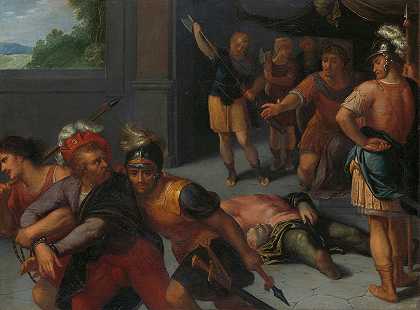 克劳迪斯·保卢斯的斩首和朱利叶斯·西维利斯的被捕`The Beheading of Claudius Paulus and the Capture of Julius Civilis (1600 ~ 1613) by Otto van Veen