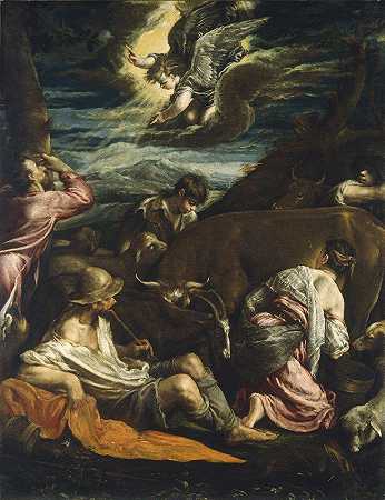 给牧羊人的通告`The Annunciation to the Shepherds (probably 1555~1560) by Jacopo Bassano