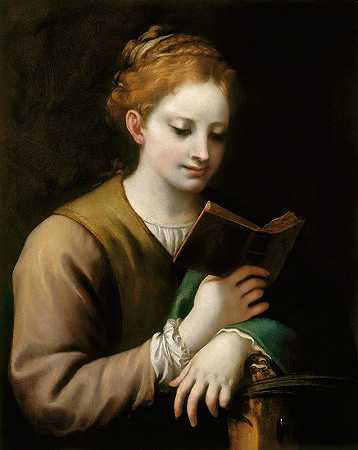 圣凯瑟琳·雷丁`Saint Catherine Reading (1530) by Correggio