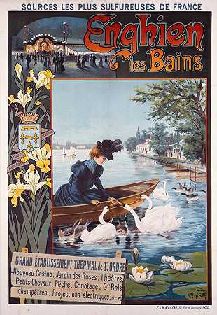 恩吉恩·莱斯·贝恩斯`Enghien les Bains (1880~1900) by Gustave Fraipont