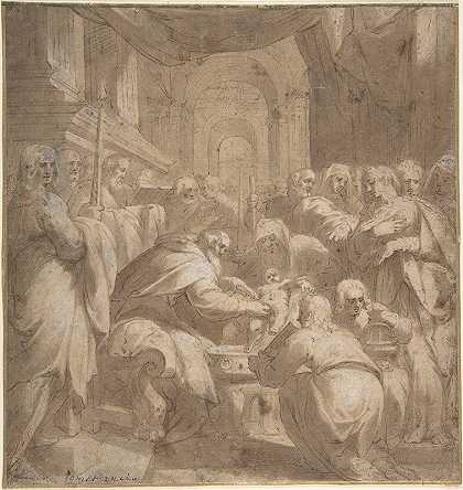 寺庙里的割礼`Circumcision in the Temple (before 1577) by Hans Speckaert
