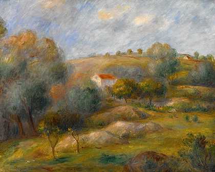 埃索耶的春天`Springtime in Essoyes (1900) by Pierre-Auguste Renoir