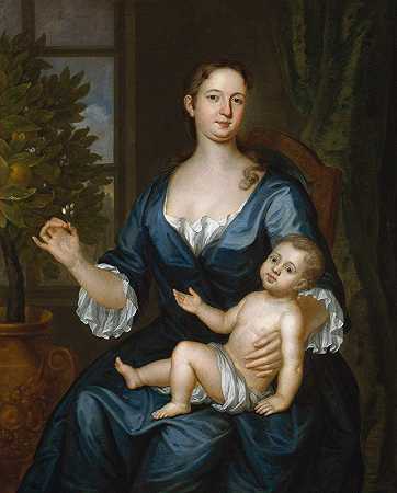 弗朗西斯·布林利夫人和她的儿子弗朗西斯`Mrs. Francis Brinley and Her Son Francis (1729) by John Smibert