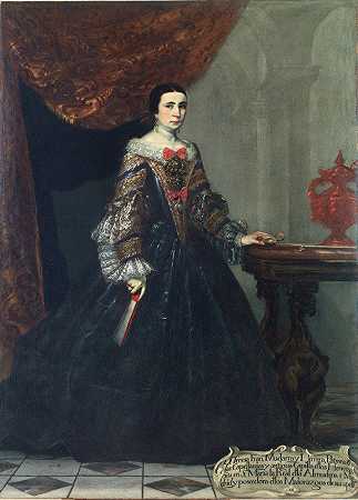 特蕾莎·弗朗西斯卡·穆达拉和赫雷拉肖像`Portrait of Teresa Francisca Mudarra y Herrera (Ca. 1690) by Claudio Coello