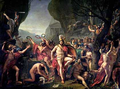 塞莫皮莱的列奥尼达斯`Leonidas At Thermopylae (1814) by Jacques Louis David