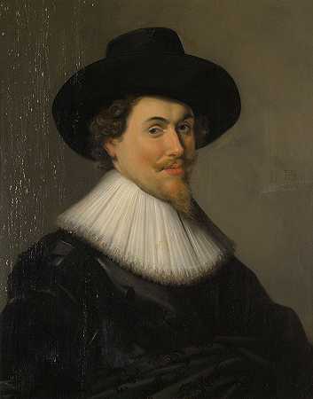 黑衣人的肖像`Portrait of A Man In Black by Follower of Frans Hals