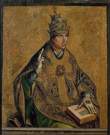 教皇圣格雷戈里`Saint Gregory the Pope (circa 1495) by Pedro Berruguete