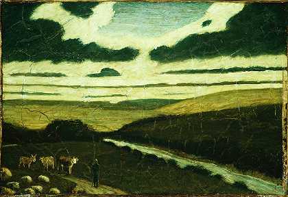景观`Landscape (1897–98) by Albert Pinkham Ryder
