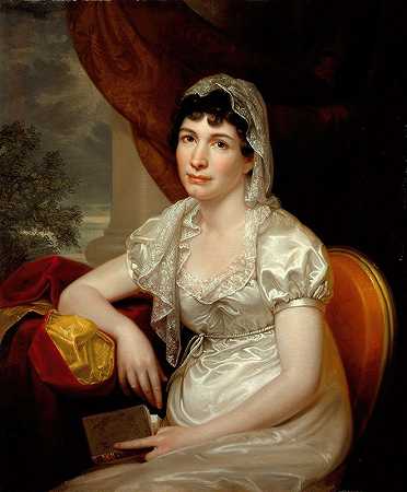 简·格里菲斯·科赫肖像`Portrait of Jane Griffith Koch (circa 1817) by Rembrandt Peale