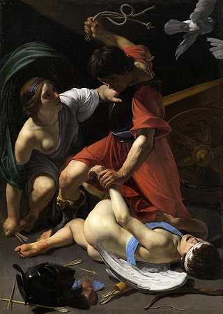 丘比特受到惩罚`Cupid Chastised (1613) by Bartolomeo Manfredi