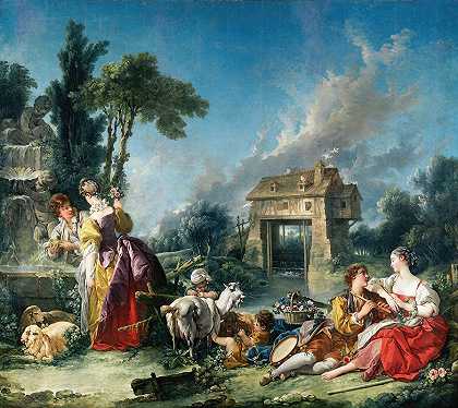 爱的源泉`The Fountain of Love (1748) by François Boucher