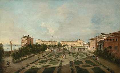 康塔里尼宫花园`The Garden of Palazzo Contarini dal Zaffo (late 1770s) by Francesco Guardi