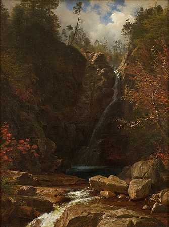 格伦埃利斯瀑布`Glen Ellis Falls by Albert Bierstadt