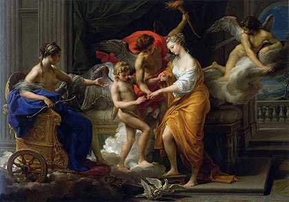 丘比特和普赛克的婚姻`The Marriage Of Cupid And Psyche (1756) by Pompeo Batoni
