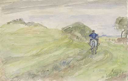 乡村公路上的骑手`Ruiter op een landweg (1834 1911) by Jozef Israëls