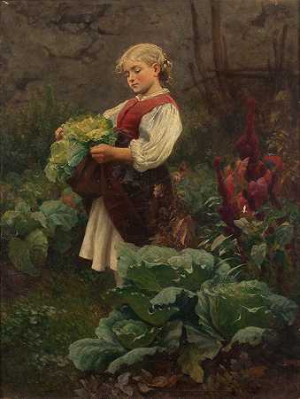 家庭主妇`Das Hausmütterchen (1870) by Leopold Carl Müller