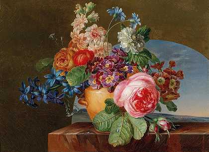 一瓶花`A vase of flowers (1792) by Gerard van Spaendonck