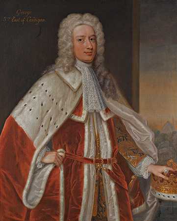 第三任开衫伯爵乔治的肖像`Portrait of George, 3rd Earl of Cardigan by Enoch Seeman
