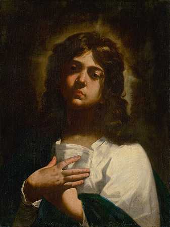 福音传道者约翰`John the Evangelist (1640) by After Simone Cantarini