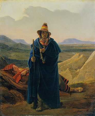 看守的强盗`The Brigand on the Watch (1825) by Louis Léopold Robert