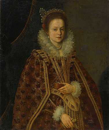 一位年轻女士的肖像`Portrait Of A Young Lady (Circa 1605~15) by Florentine School