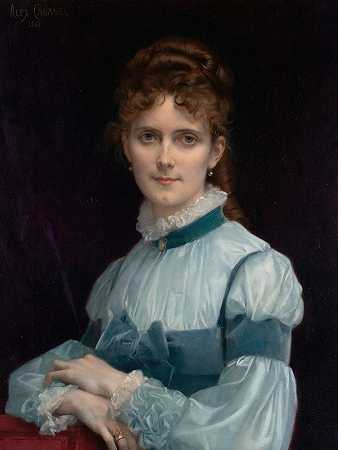 范妮·克拉普小姐的画像`Portrait of Miss Fanny Clapp (1881) by Alexandre Cabanel