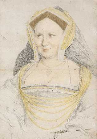 玛丽·吉尔福德夫人`Portait of Lady Mary Guildford (1527) by Hans Holbein The Younger