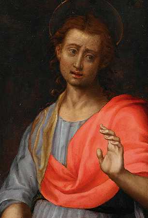 福音书作者圣约翰`Saint John the Evangelist by Circle of Jacopo Carucci, called Pontormo